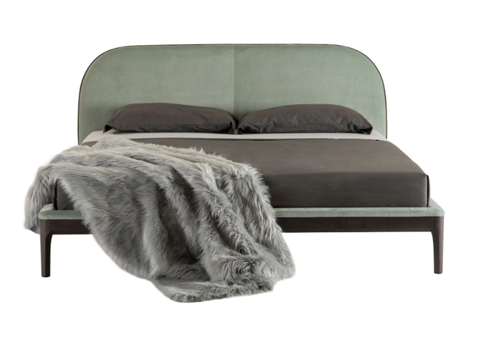 BERNINI - Velvet double bed with upholstered headboard _ Tonin Casa